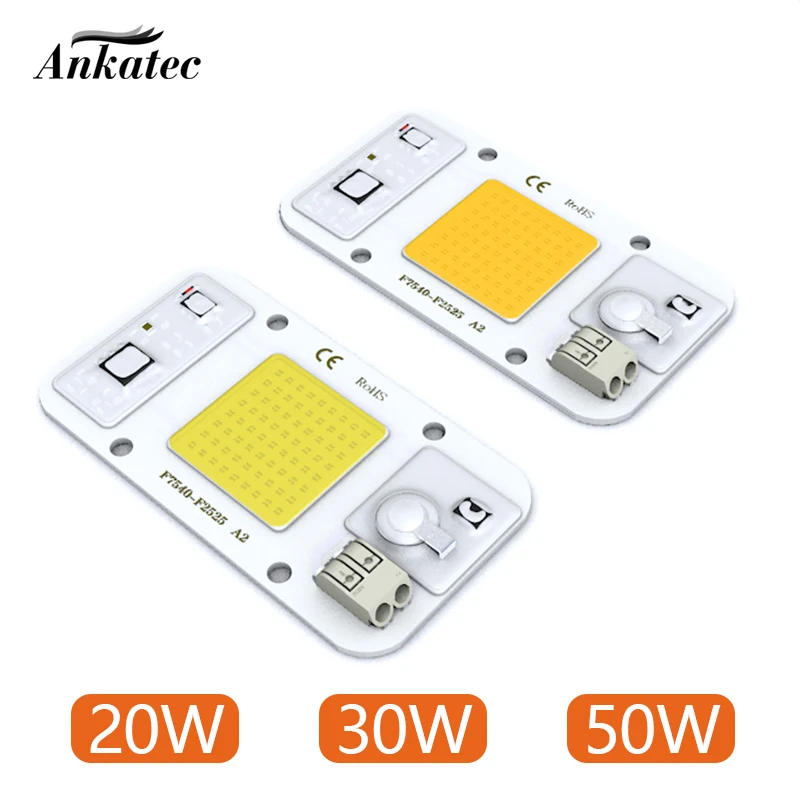 AC110V 220V без сварки светодиодный COB Чип 20 Вт 30 50 Холодный белый и теплый