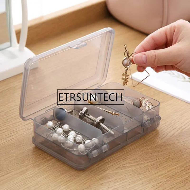 50pcs Plastic Storage 10 Grid Jewelry Box Dual Layer Pill Compartment Container For Beads Ring Earring Case | Дом и сад