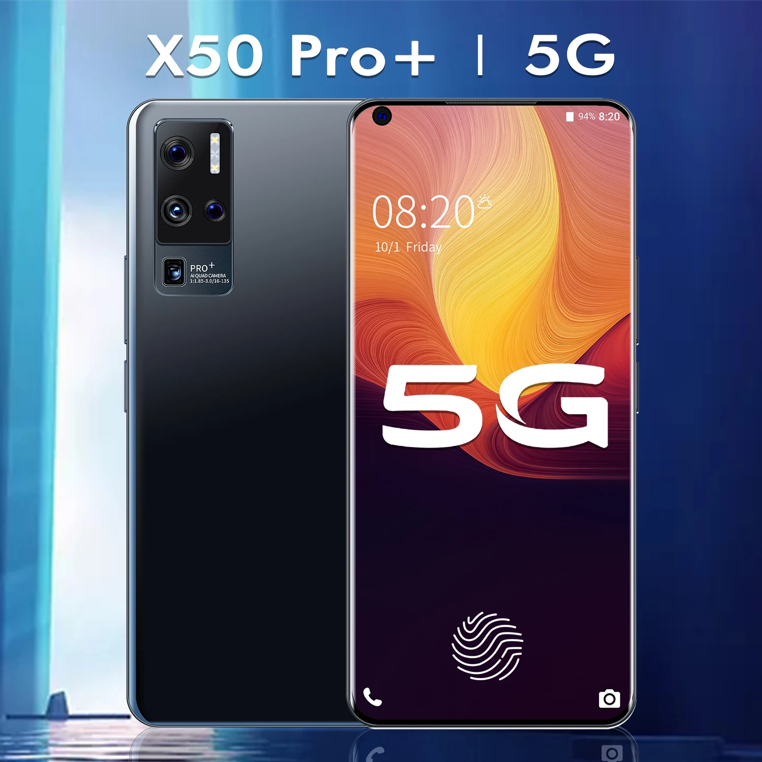

Chinese New Product X50 Pro Global Version 5500mAh Battery 7.0 Inch Large Screen 12G 512G 24MP 48MP Camera Face ID 5G Smartphone