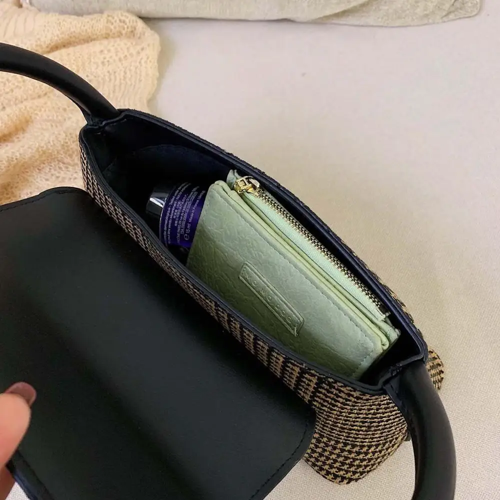 Женская сумка через плечо тоут в клетку Модный узор повседневная простая Wild