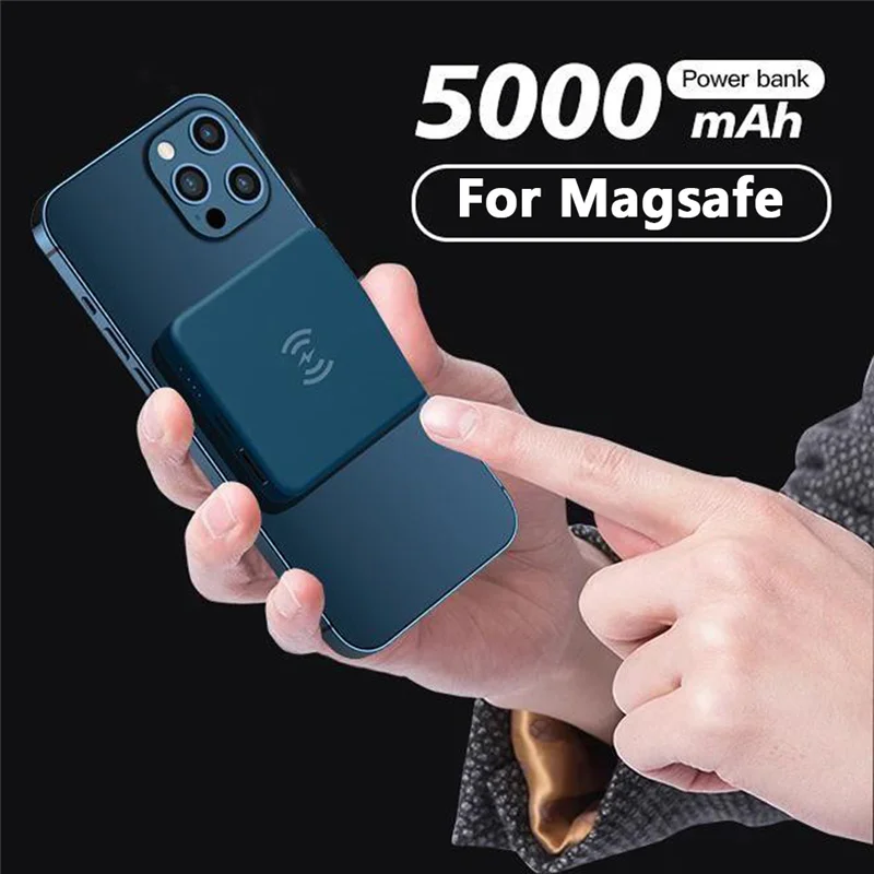 

5000mAh mini Magnetic Wireless Power Bank For Magsafe Charger powerbank For iphone 12 10W Fast Charging Magnet External Battery