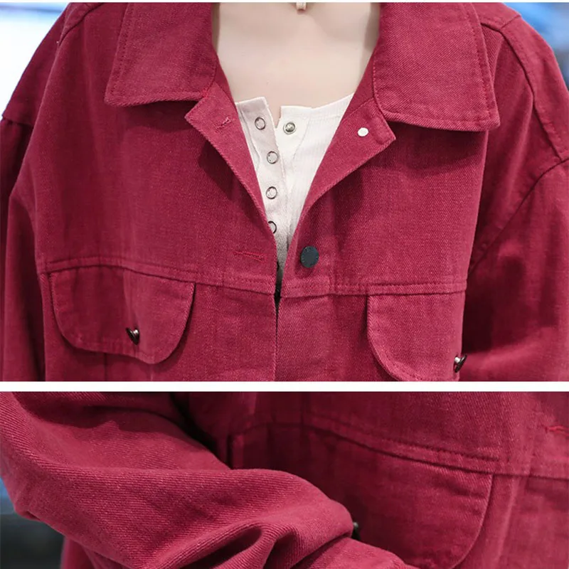 Куртка женская джинсовая однобортная винтажная размера плюс