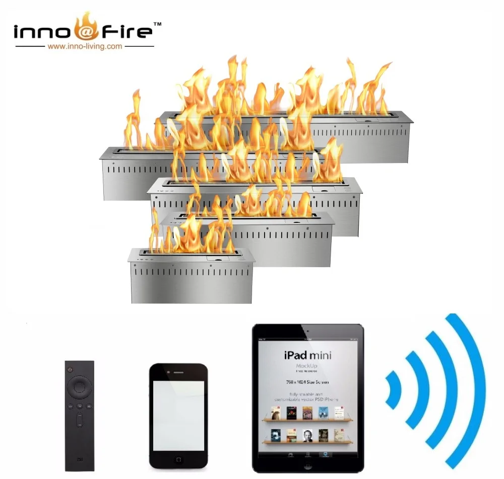 

hot sale 36 inches bio ethanol chimney liquid alcohol fireplace voice controled burner insert