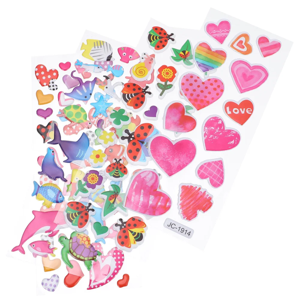 

80pcs Adorable Bubble Stickers Cartoon Kids Stickers DIY Decorative Sticker