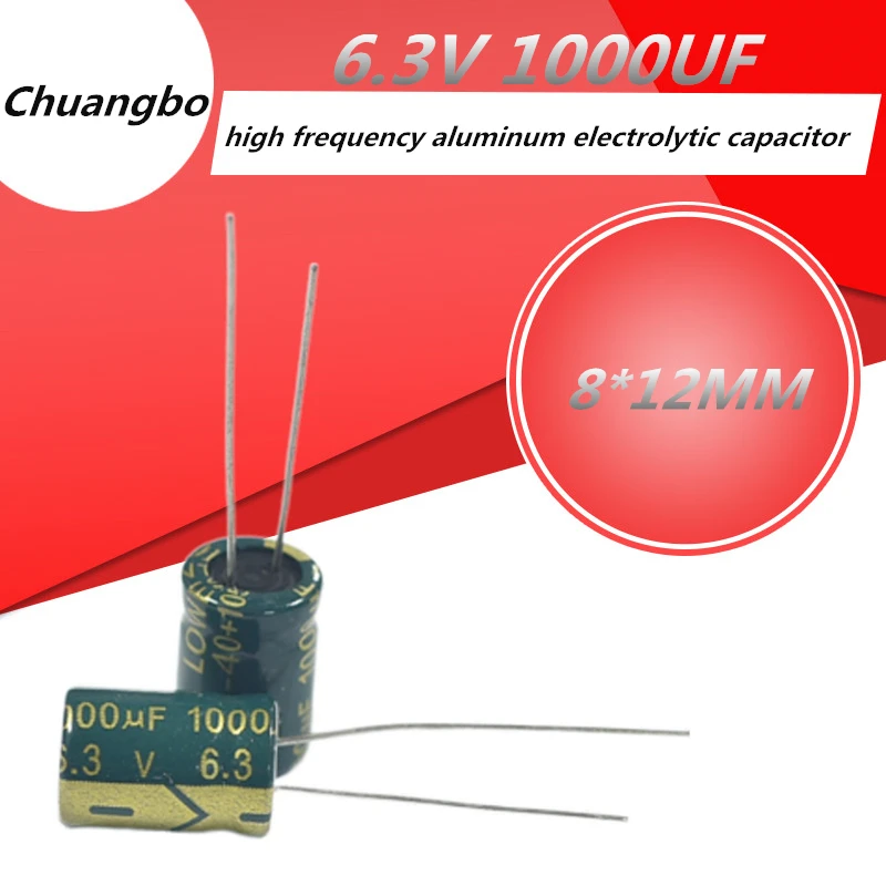 

Алюминиевый электролитический конденсатор, 20 шт., 6,3 В, 1000 В, 6,3 мкФ, 8*12, низкое сопротивление ESR/сопротивление, высокочастотный, Размер 8*12 мм, 1000 В, мкФ