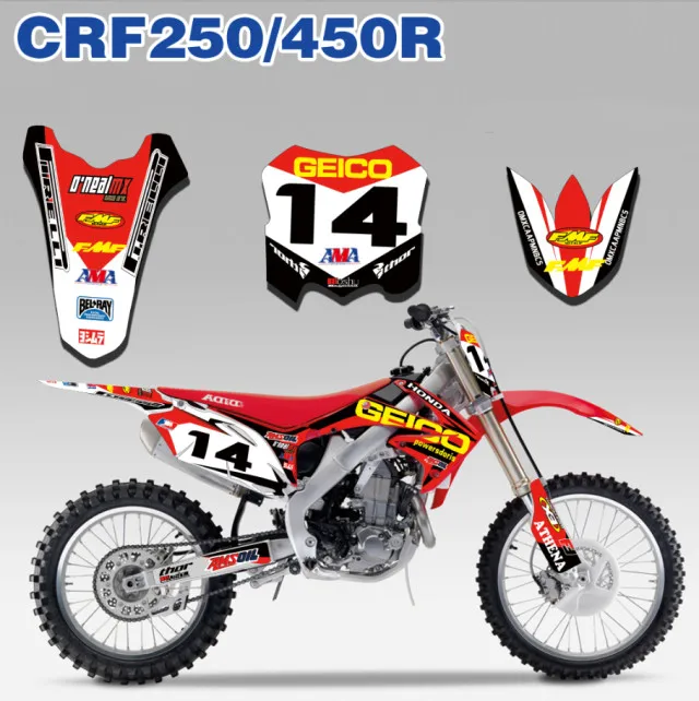 Полный набор Графический фон наклейка Стикеры для Honda CRF 250R CRF250R 2010 2011 2012 2013 CRF 450R CRF450R 2009 2010 2011 2012