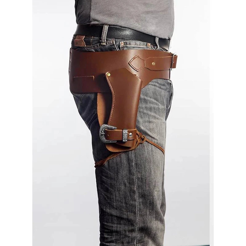 Кобура для пистолета в стиле стимпанк старого Дикого Запада кожаный ремень