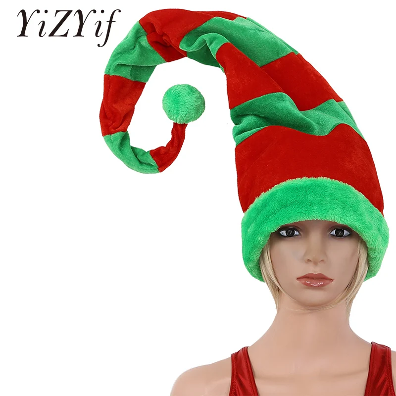 Рождественская шапка новинка забавная длинная гибкая плюшевая в полоску