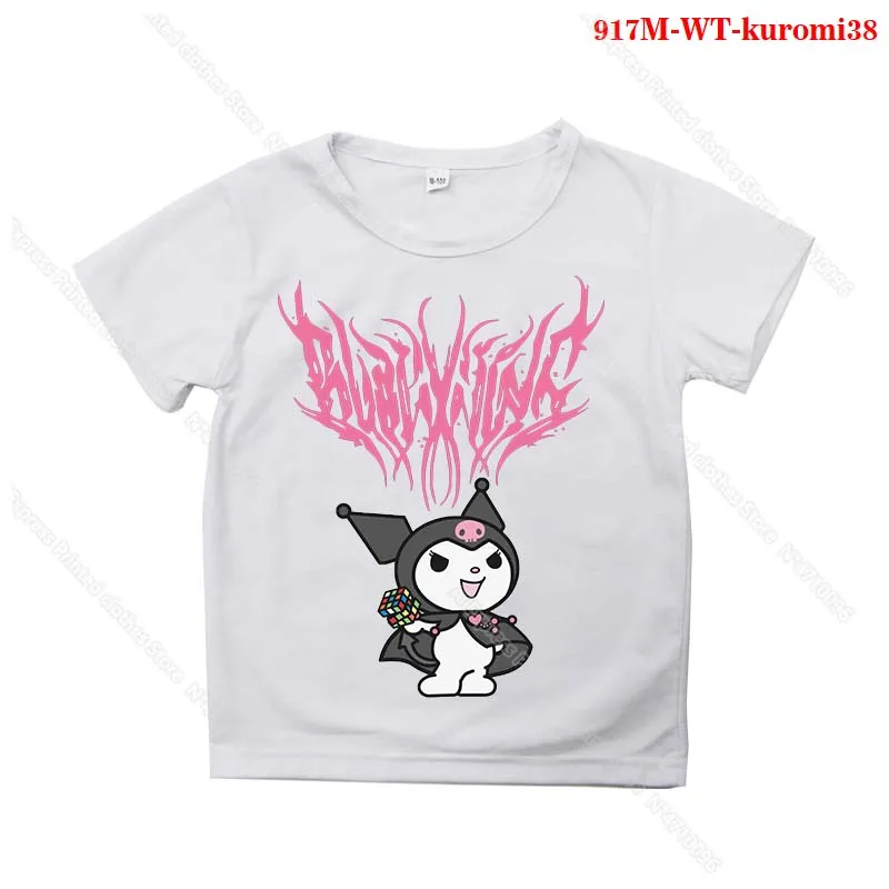

Toddler Kuromi T Shirts Children Anime T-shirts Summer Boys Girls Kawaii Cartoon Tshirts Camiseta Kids Streetwear Tee Tops