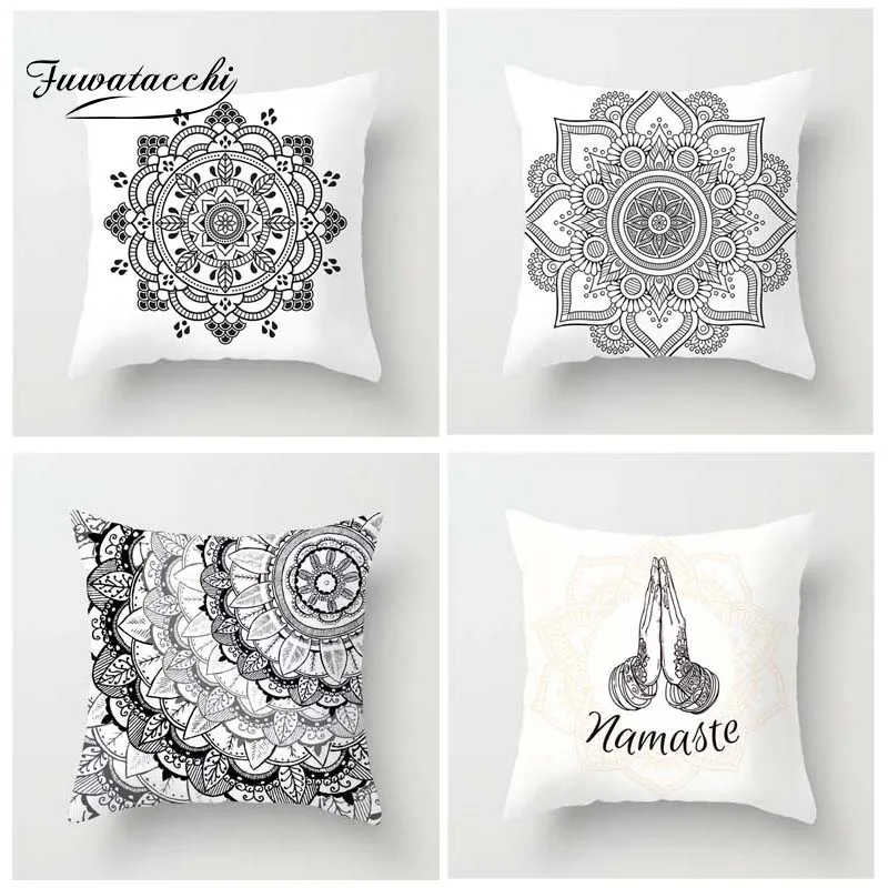 Fuwatacchi Геометрический Цветочный стиль белый чехол для подушки наволочка с