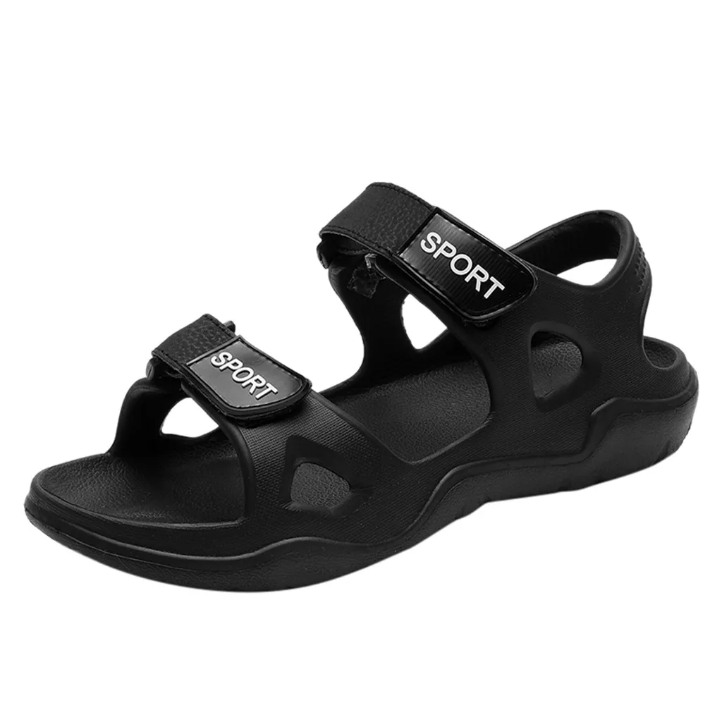 Мужские Пляжные шлепанцы Однотонные Повседневные Дышащие квартиры сандалии с