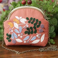 8 5cm diy cross stitch kits european flower 3d embroidery hand embroidery bag storage bag coin purse