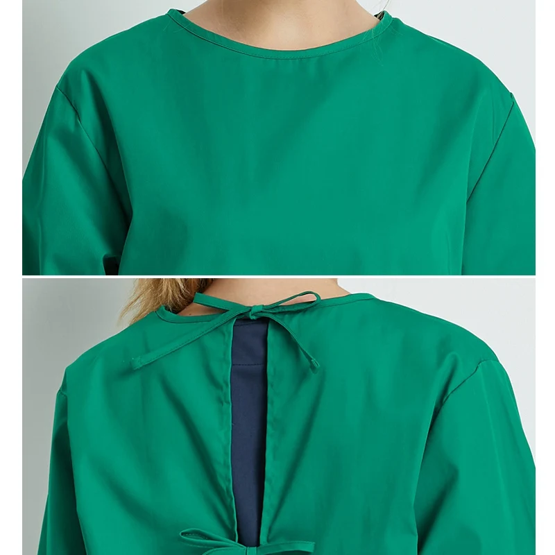 

Unisex Nursing Uniform Scrubs Set Long Sleeve Beauty Salon Clothes Lab Coats Reusable Gown for Men Women Waterproof Overalls