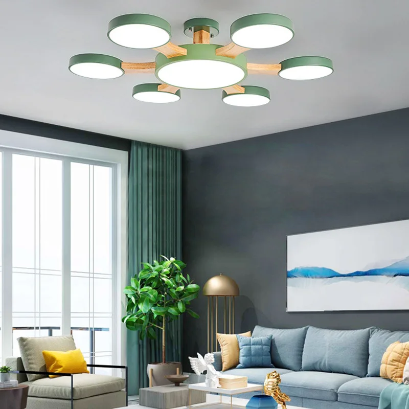 

Modern Nordic style simple 220V 110V LED light log living room bedroom study children room round ceiling lights