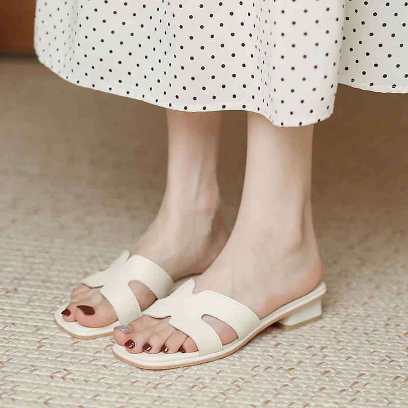 

2021 New Style Sandals and Slippers Women Simple Low-heeled Women's Shoes Summer Comfortable Sandals