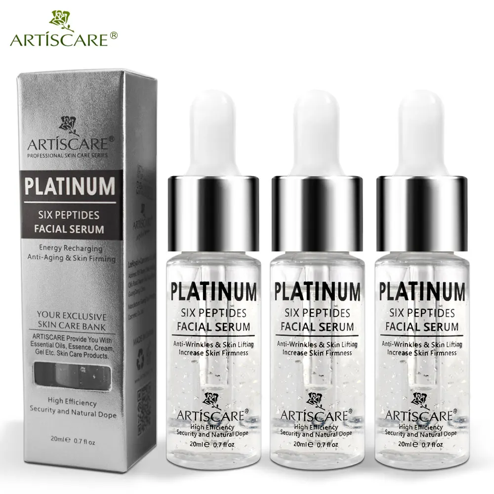 ARTISCARE Platinum шесть сыворотка с пептидами для лица 20 мл против морщин Старение Гиалуроновая кислота отбеливающая эссенция уход за кожей лица 3 шт