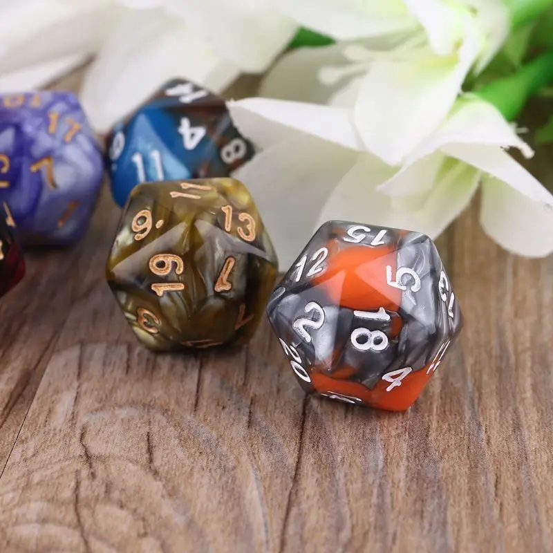 

7pcs D20 Polyhedral Muti-sided Dice Numbers Dials Table Board Role Playing Game for Bar Pub Club Party