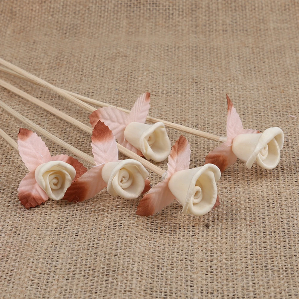 5pcs Daisy Flower Rattan Reeds Fragrance Diffuser Non-fire Replacement Refill Sticks Home Living Room Aromatic Incense