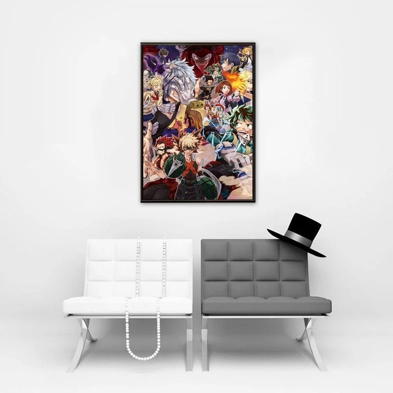 С героями из мультфильма Мой герой плакат Academia для костюмированной вечеринки по