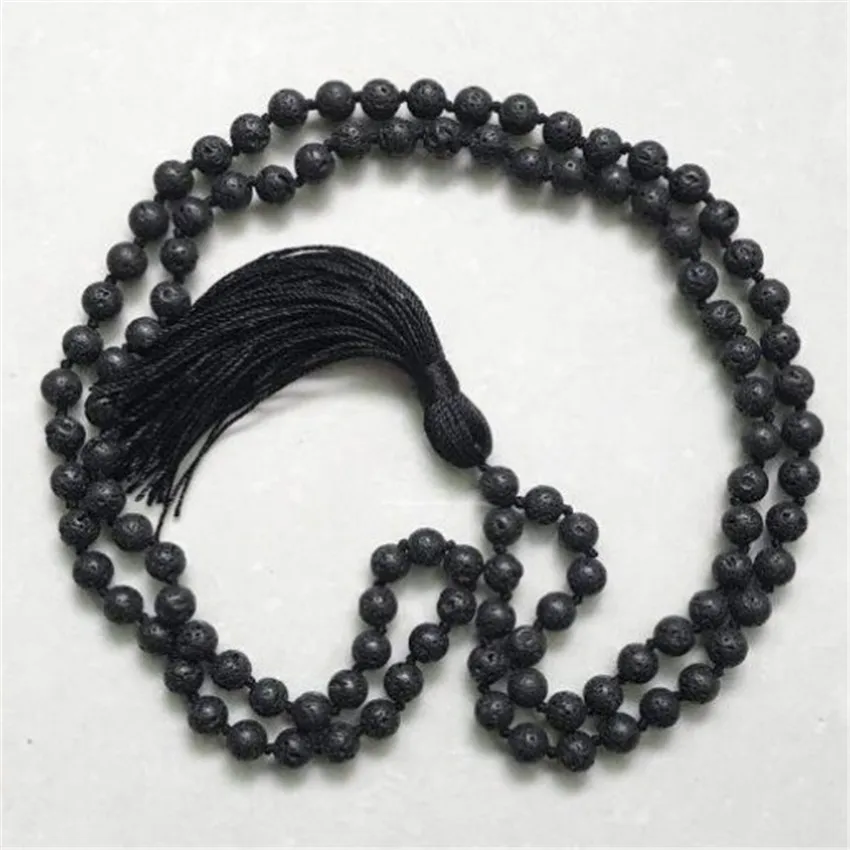 

Natural volcanic Necklace 108 Buddha Beads Bracelet Practice Taseel Mental Classic Lucky National Style Wristband Inspiration