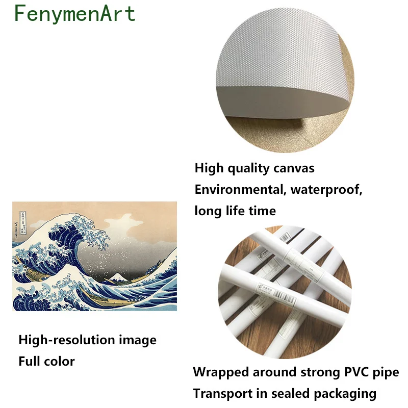 

Famous Kanagawa Wave Canvas Painting Japan Landscape Wall Art Poster And Print Seascape Wall Pictures for Living Room Decor