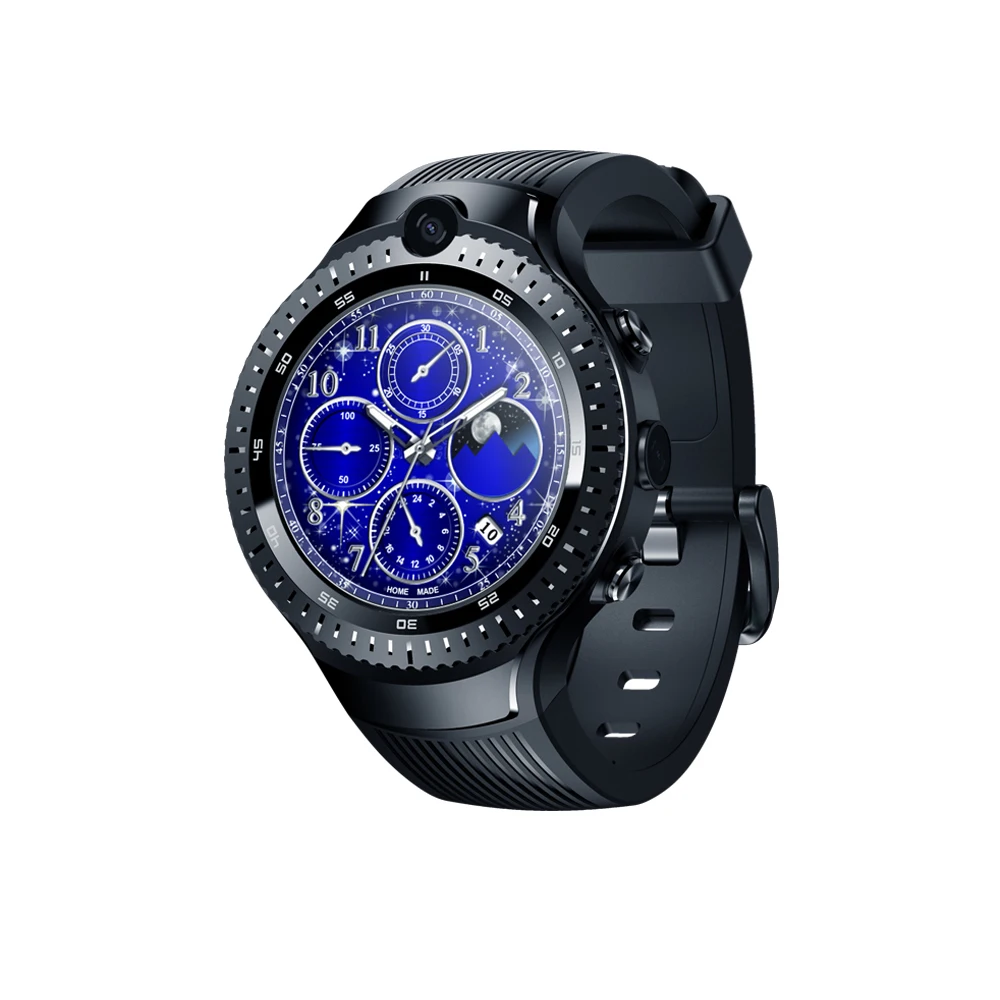 Black zeblaze Thor 4 Dual 4 г умные часы 5.0MP+ 5.0MP двойная камера Android часы 1," AOMLED дисплей gps/ГЛОНАСС 16 Гб Смарт часы для мужчин - Цвет: Black