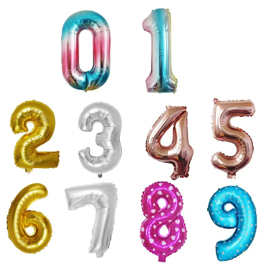 1 шт. 40 дюймов алюминиевая искусственная Роза золото серебро 0 9|Воздушные шары и