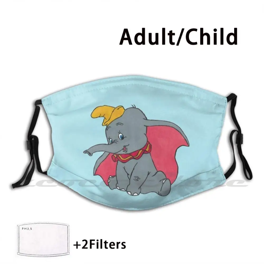 

Baby Mine Mask DIY Washable Filter Pm2.5 Mouth Trending Elephant Circus Animal Classic Classics Mammal Gray Baby