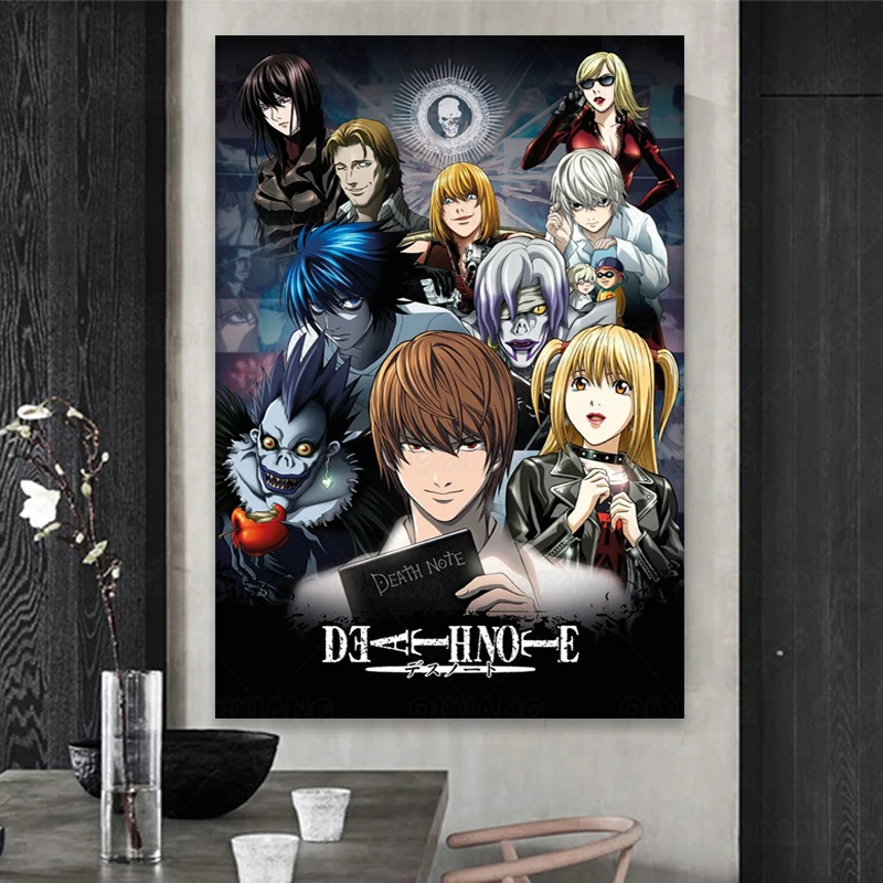 Плакат из японского аниме «тетрадь смерти», ВИНТАЖНЫЙ ПЛАКАТ для кафе,  Креативные обои, украшение для дома, фильм ужасов | AliExpress