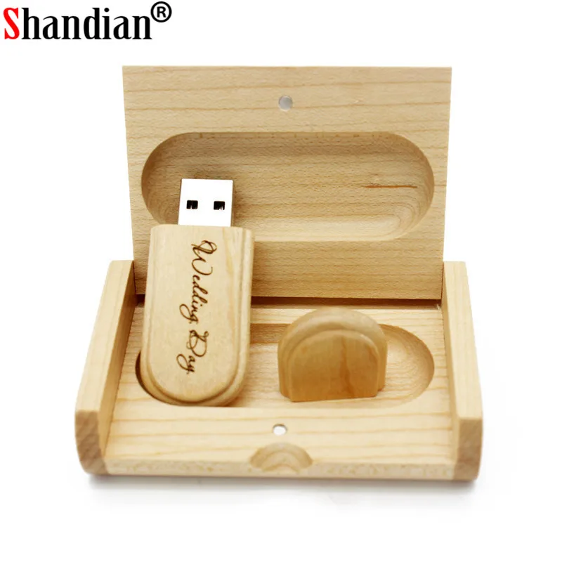 USB-флеш-накопитель SHANDIAN деревянный с коробкой 16/32/64 ГБ | Компьютеры и офис
