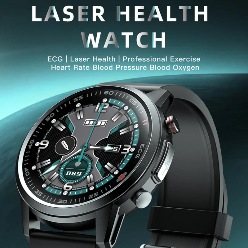 650nm Laser Therapy Smart Watch ECG&PPG Body Temperature  Waterproof Men Sport Fitness Watches for Android Apple Xiaomi Huawei