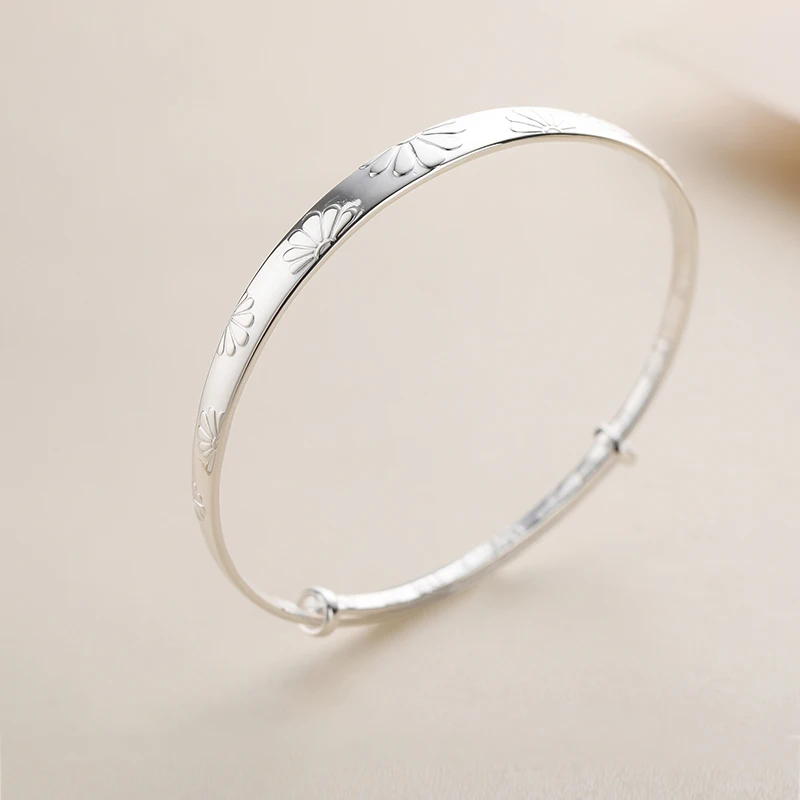 Женский браслет из серебра 2019 пробы с маргариткой | Украшения и аксессуары