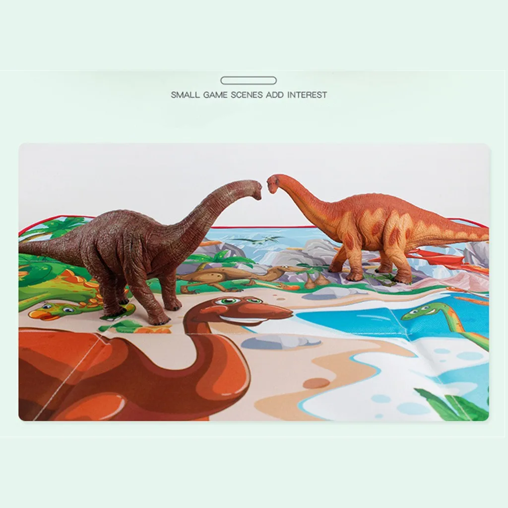 Портативный детский игровой коврик для ползания динозавров и коробка хранения