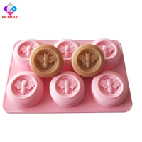 6 cavities honey bee round shape soap bar silicone mold resin mould diy aromatherarpy household decoration craft molds tools