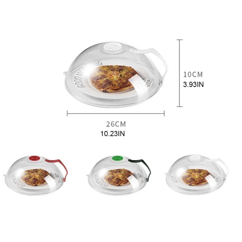 

Transparent Microwave Cover with Handle Dining Table Heat Preservation Dish Cover Splatter Guard Lid Anti-Splatter