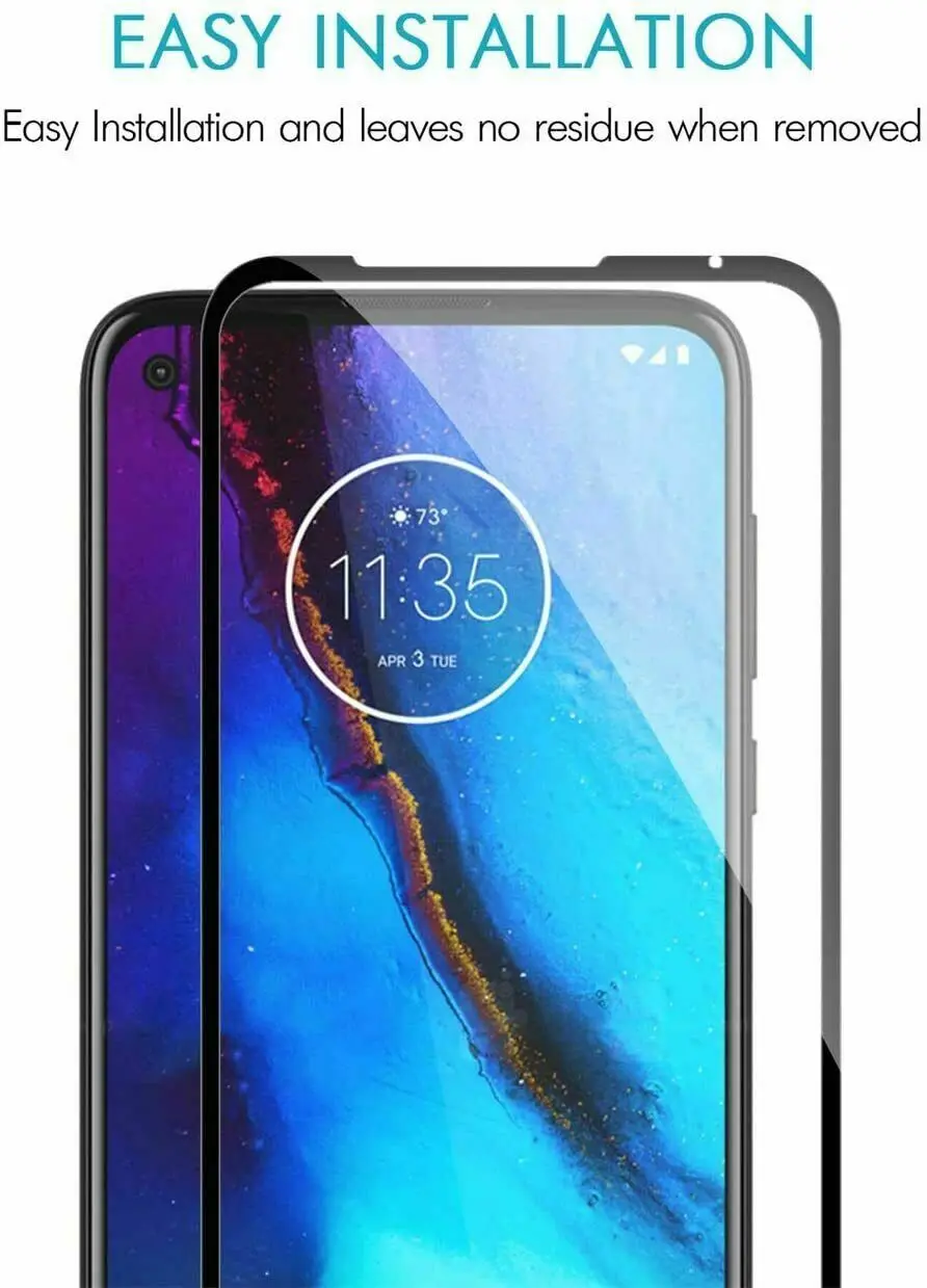 

2PCS Full Coverage Screen Protector Tempered Glass For Motorola Moto One Fusion Plus One Hyper One Vision Macro Protective Glass