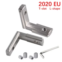 20pcslot 2020 silver l shape inner corner joint bracket with m5 screw and wrench for 2020 eu aluminum extrusion profile