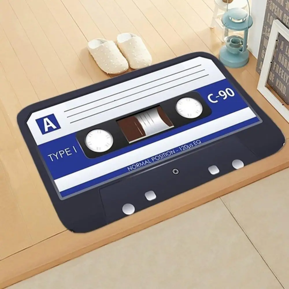 

60% Dropshipping!!Vintage Cassette Tape Non-slip Rectangle Door Mat Carpet Entrance Floor Decor