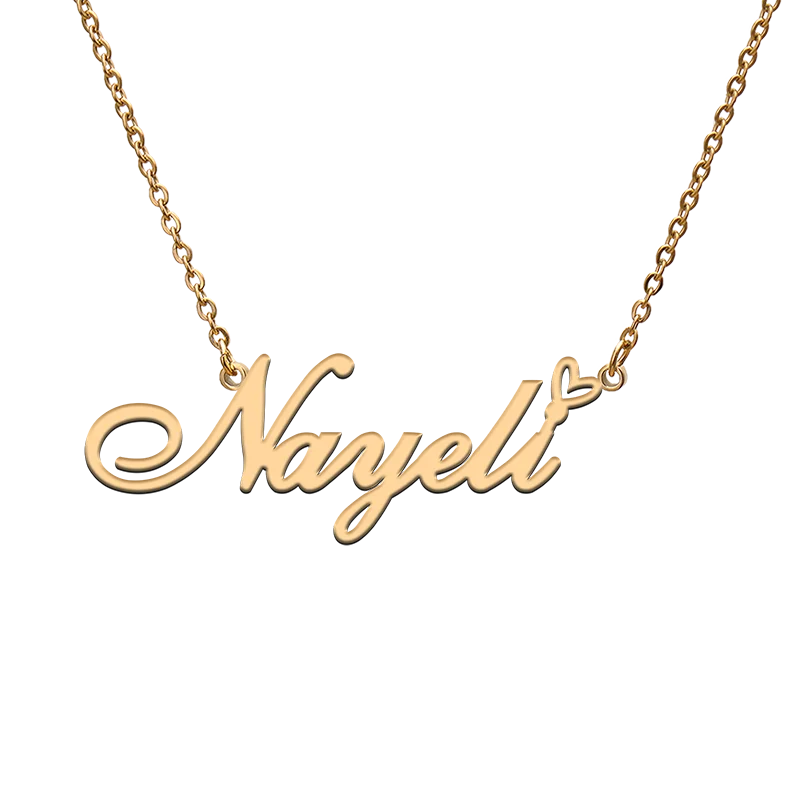 

God with Love Heart Personalized Character Necklace with Name Nayeli for Best Friend Jewelry Gift