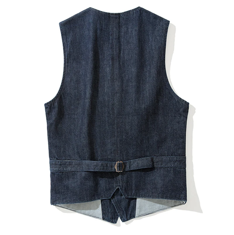 Модный облегающий мужской джинсовый жилет без рукавов с V образным вырезом для