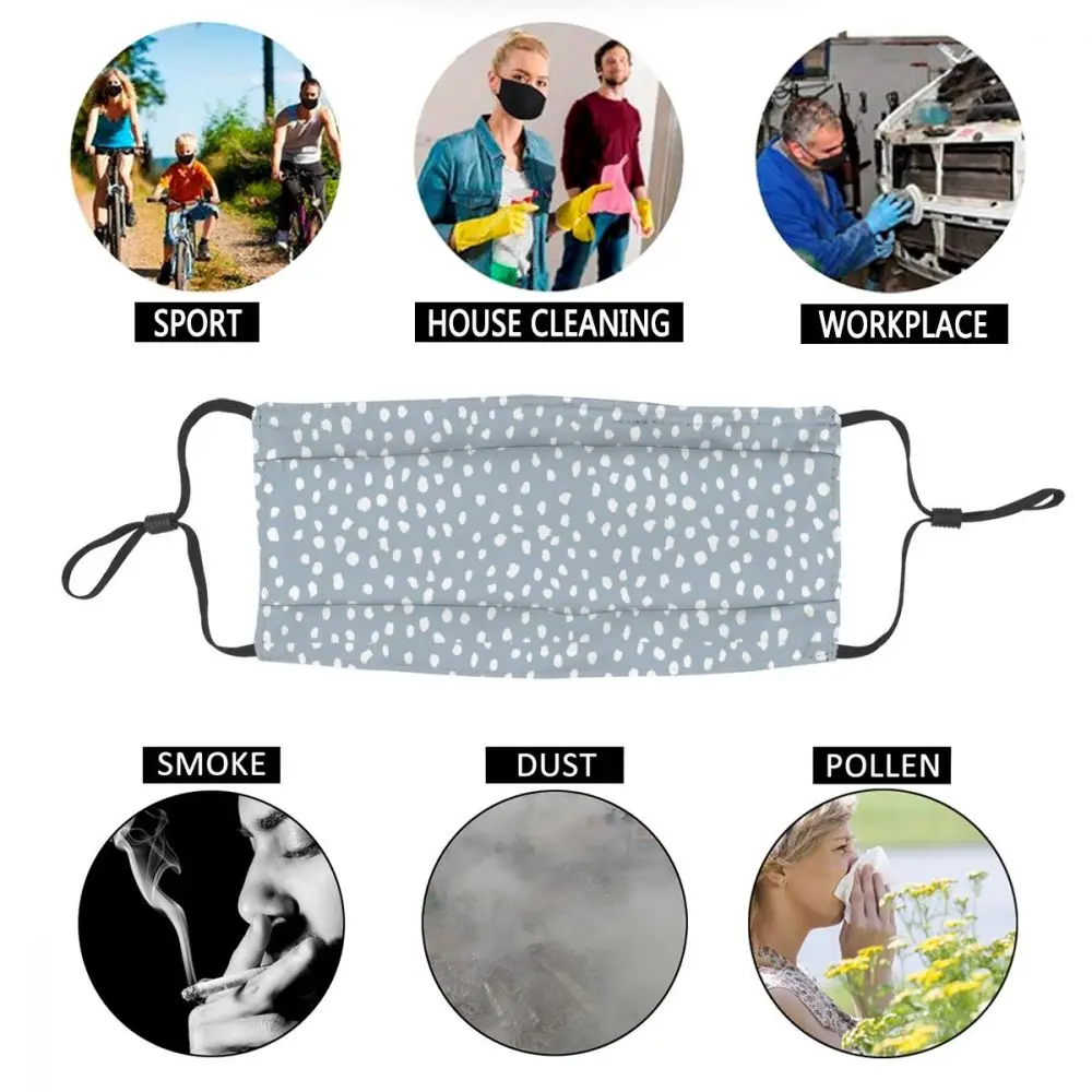 

Blue Dalmatian Dots Reusable Mouth Face Mask Dog Animal Lover Anti Haze Dustproof Mask Protection Cover Respirator Mouth Muffle