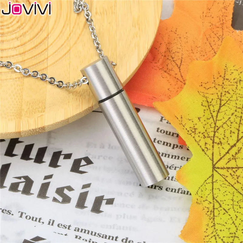 

Jovivi Openable Pendant Stainless Steel Cylinder Memorial urn Pendant Necklace Cremation Keepsake Ash Remembrance Jewelry