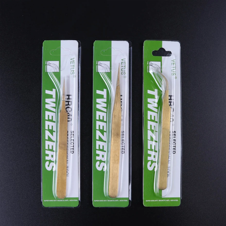 1ps Stainless Steel Tweezers Gold Multi Function Makeup Tools Accessories Extention False Eye Lash Blackhead Remover LA774-1 | Красота и