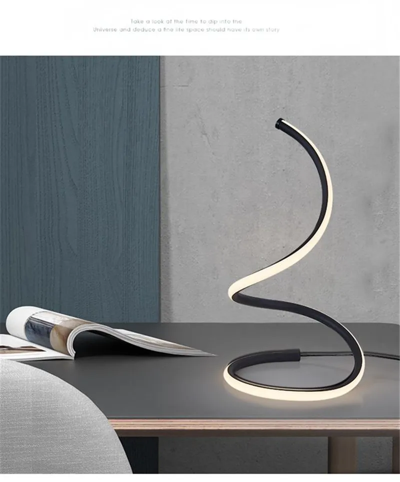 Спираль дизайн светодиодный настольная лампа с сенсорным выключателем Кнопка