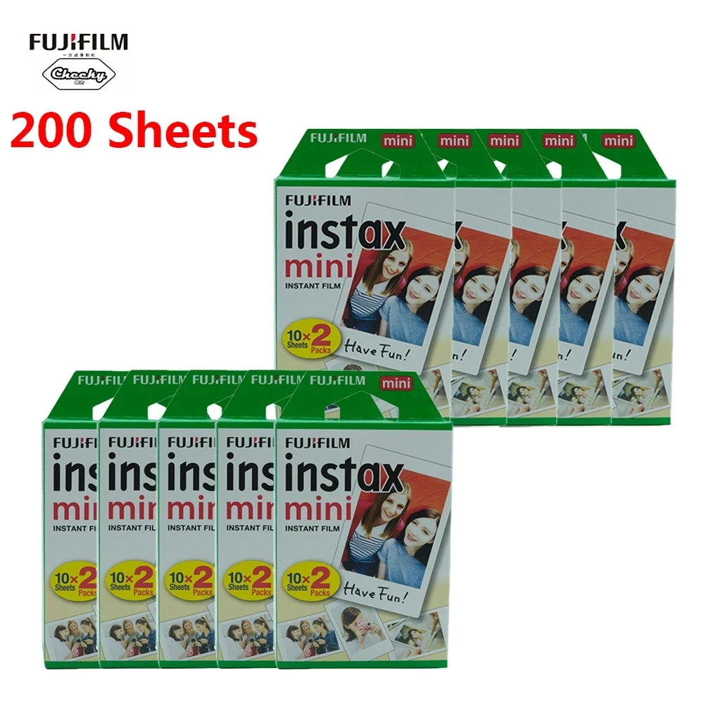 

Origianl Fujifilm Instax Mini Film 10 20 40 80 200 Sheets For FUJI Instant Photo Camera Mini 9 Mini 11 8 7s 70 90 Camera Film