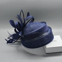 british royal linen hats sinamay base for kentucky derby wedding races female hemp yarn banquet headdress bride