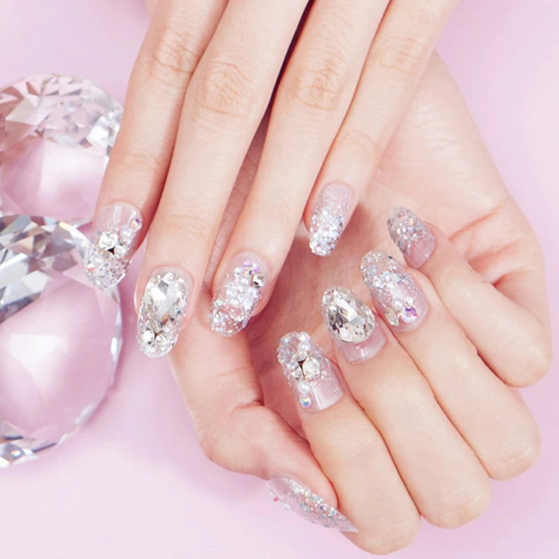 Полезные Новые 24 шт накладные ногти белый жемчуг кристалл элегантный полный