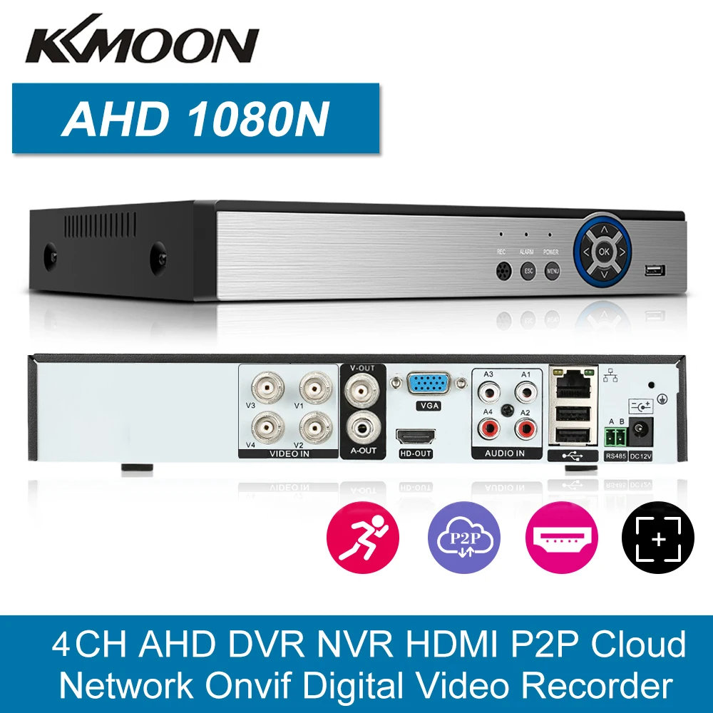 4CH 1080P 5 в 1 Hybrid AHD DVR CCTV цифровой видеорегистратор с Wi Fi 3G Onvif Cloud P2P H.264 для камеры IP
