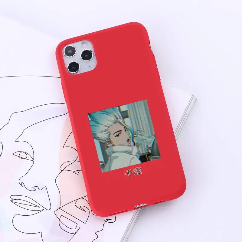 

Dr.STONE Comics Animal Comics Phone Case Candy Color for iPhone 6 7 8 11 12 s mini pro X XS XR MAX Plus