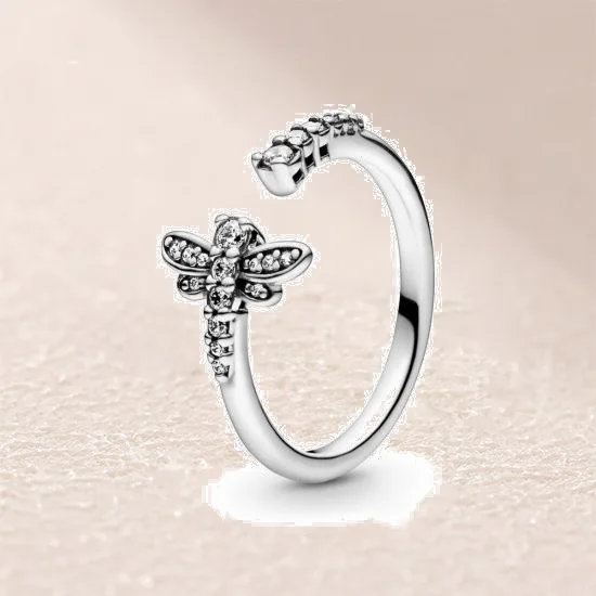 

198806C01 Sparkling Dragonfly Open Ring